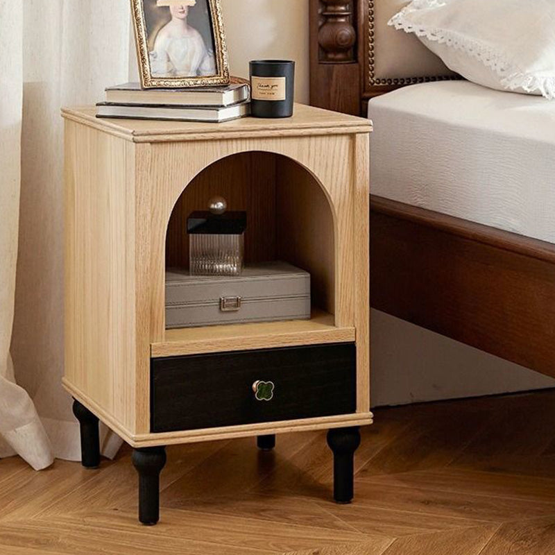 Vintage Solid Wood 1-Drawer Nightstand
