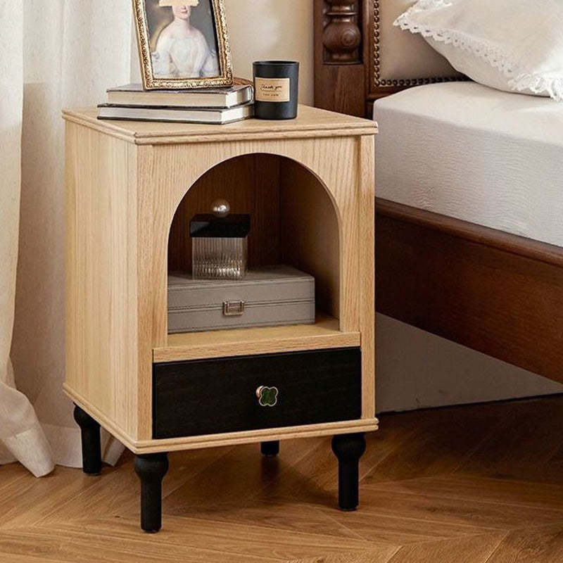Vintage Solid Wood 1-Drawer Nightstand