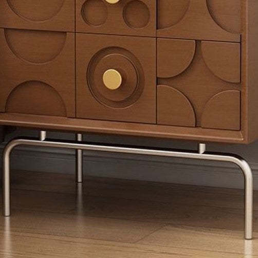 Vintage Solid Wood Rectangular Nightstand 2-Drawer