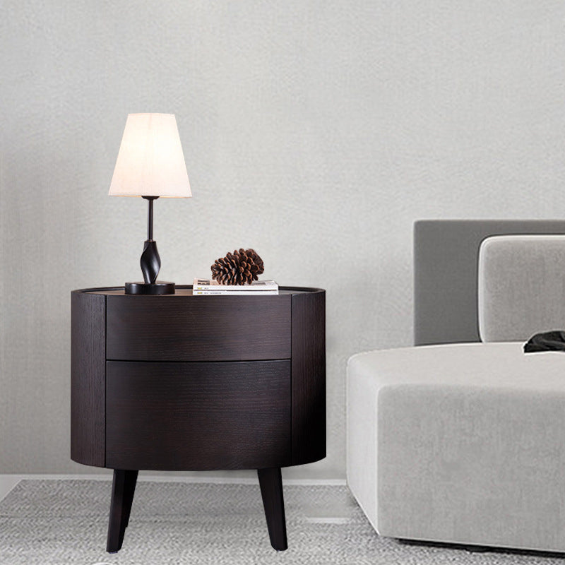 Wood luxury oval solid nightstands