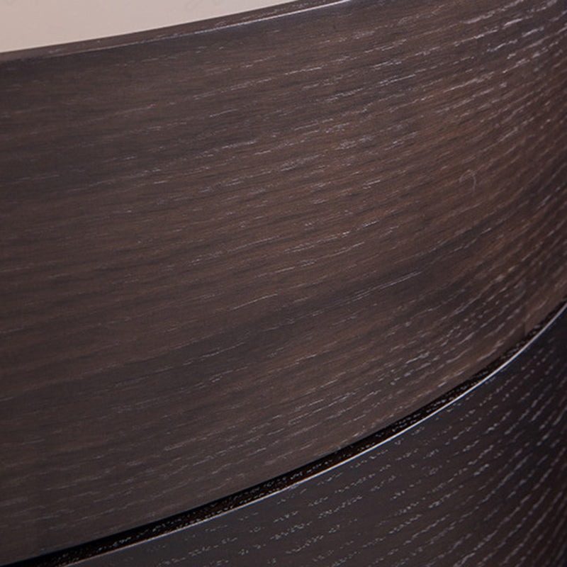 Modern Luxury Oval Solid Wood Glass Nightstand