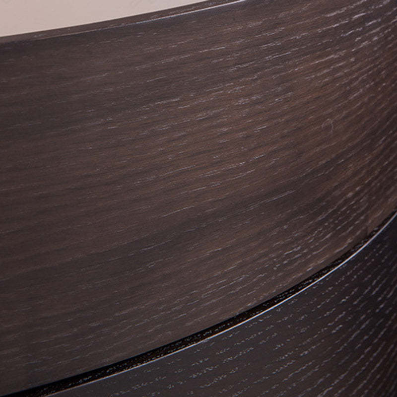 Modern Luxury Oval Solid Wood Glass Nightstand