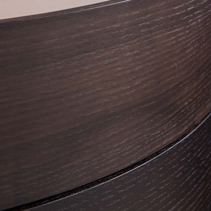 Modern Luxury Oval Solid Wood Glass Nightstand