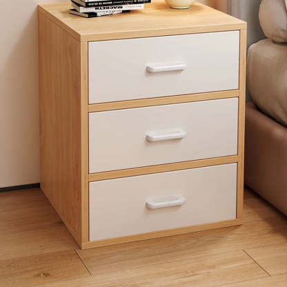 Minimalist Solid Wood 3-Drawer Nightstand — Original Wood Color