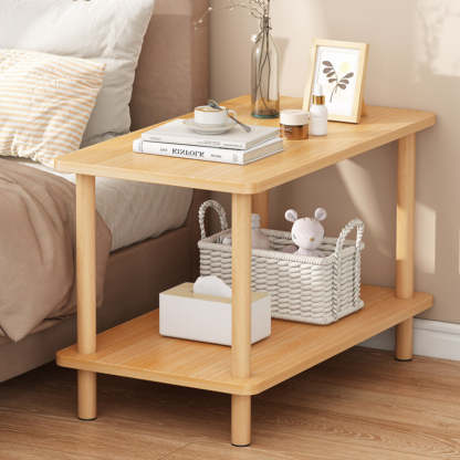 Minimalist Wood Coffee Table 2-Tier — Walnut Color