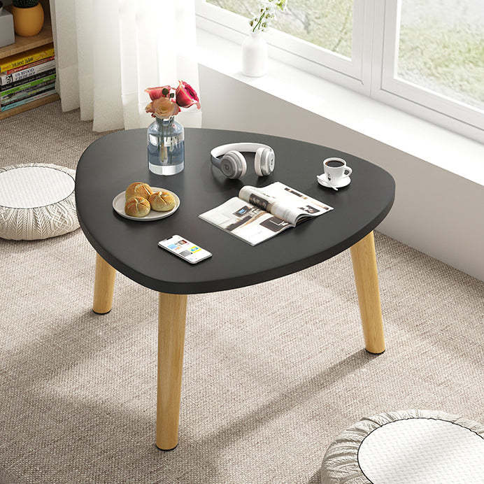 Minimalist Triangle Wood Tripod Coffee Table — White