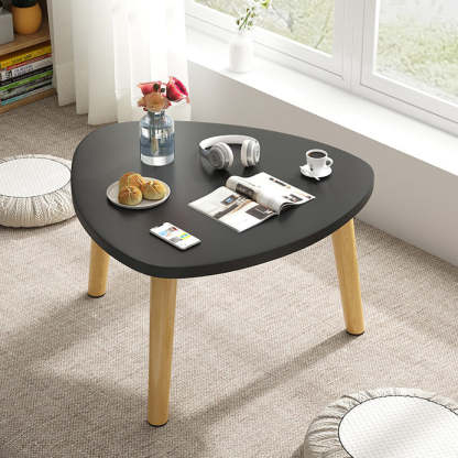 Minimalist Triangle Wood Tripod Coffee Table — White