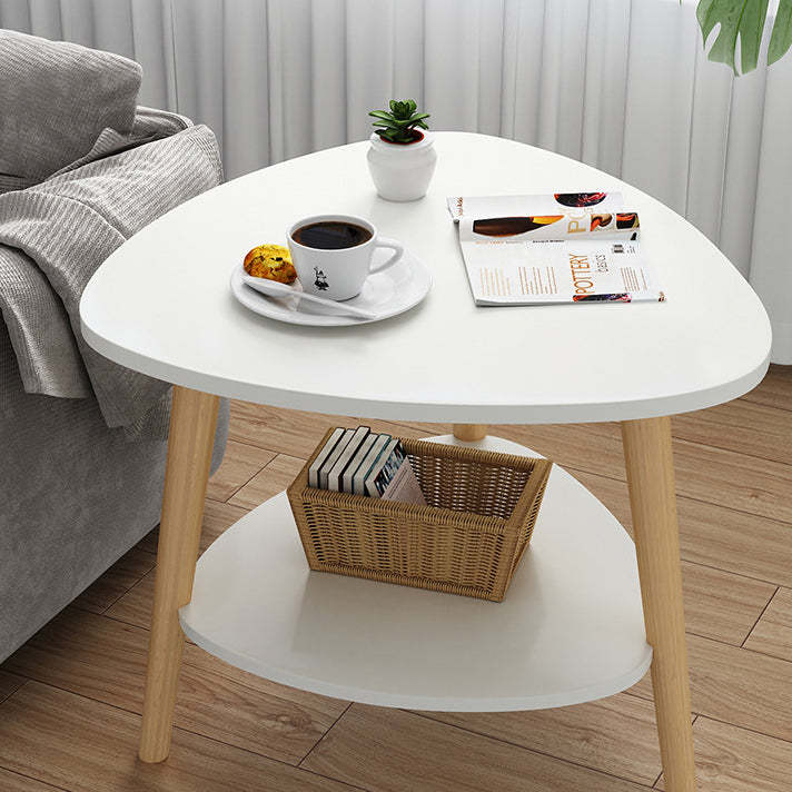 Minimalist Triangle Wood Tripod Coffee Table — Original Wood Color