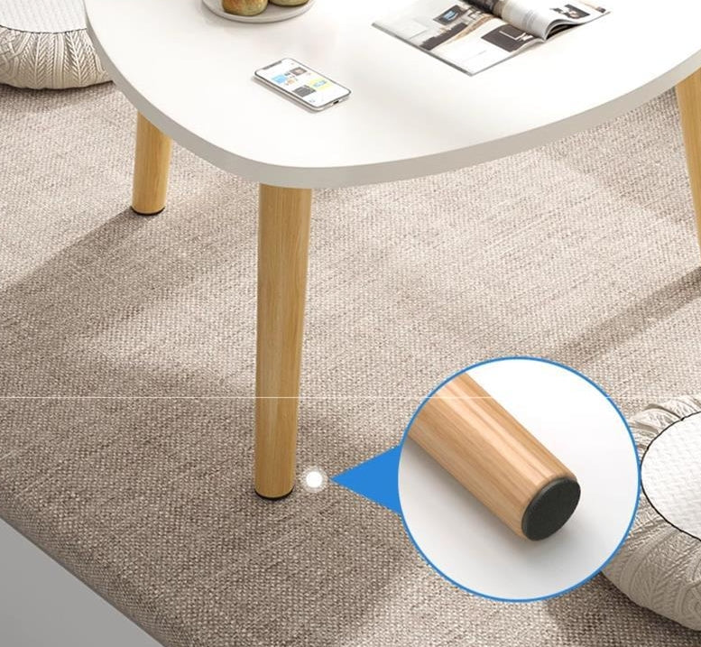 Minimalist Triangle Wood Tripod Coffee Table — Black