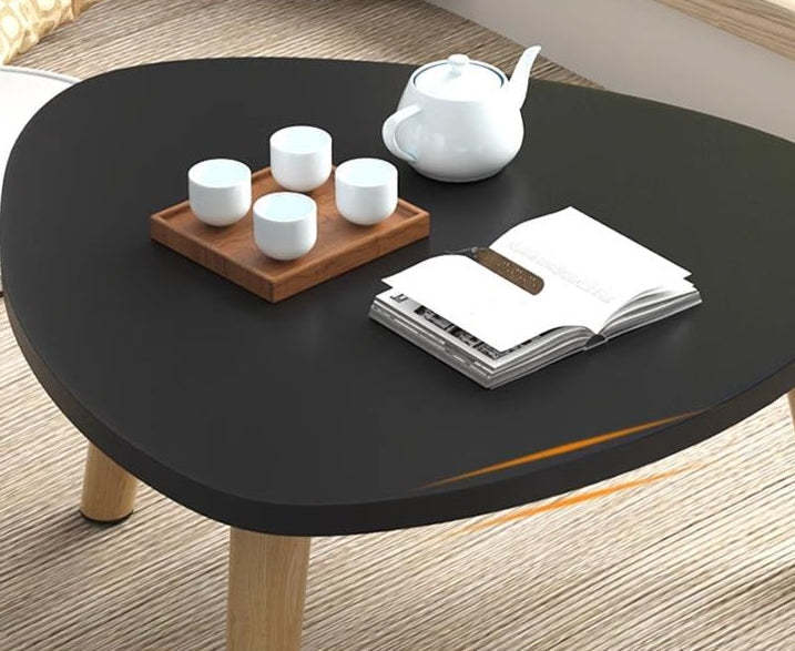 Minimalist Triangle Wood Tripod Coffee Table — Original Wood Color