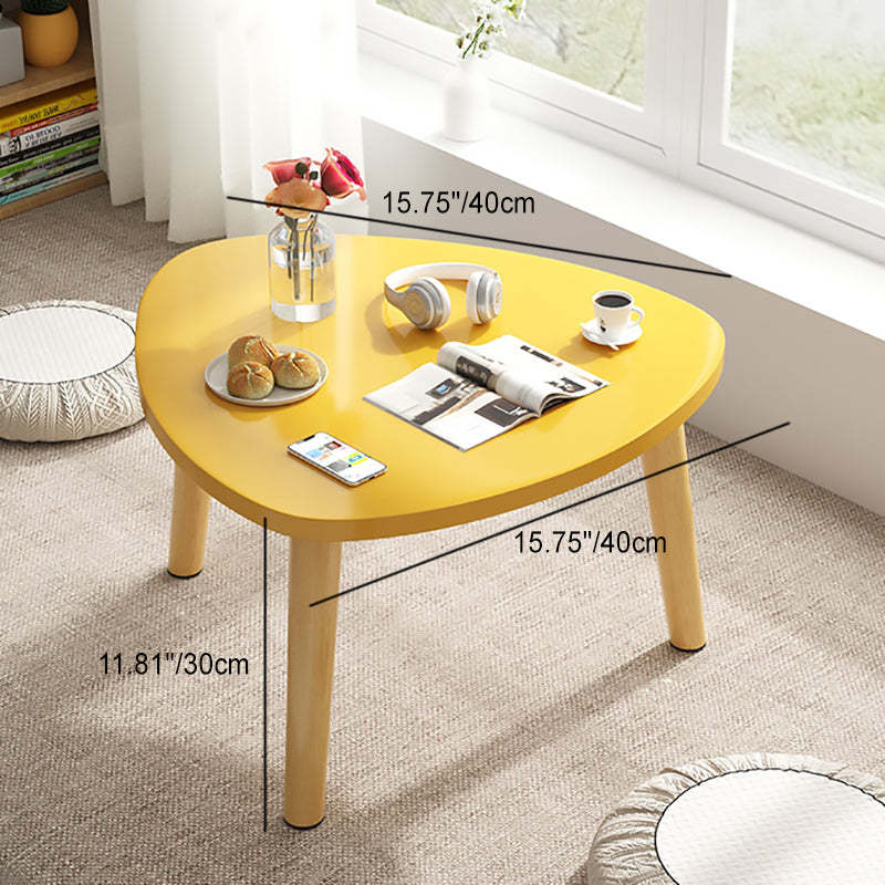 Minimalist Triangle Wood Tripod Coffee Table — Black
