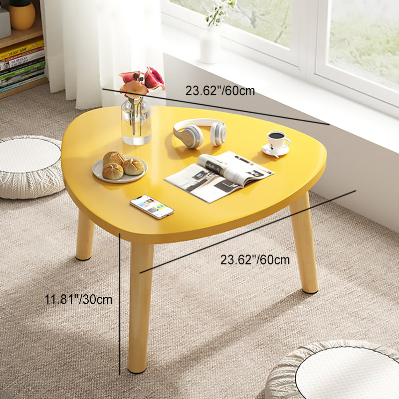 Minimalist Triangle Wood Tripod Coffee Table — Yellow