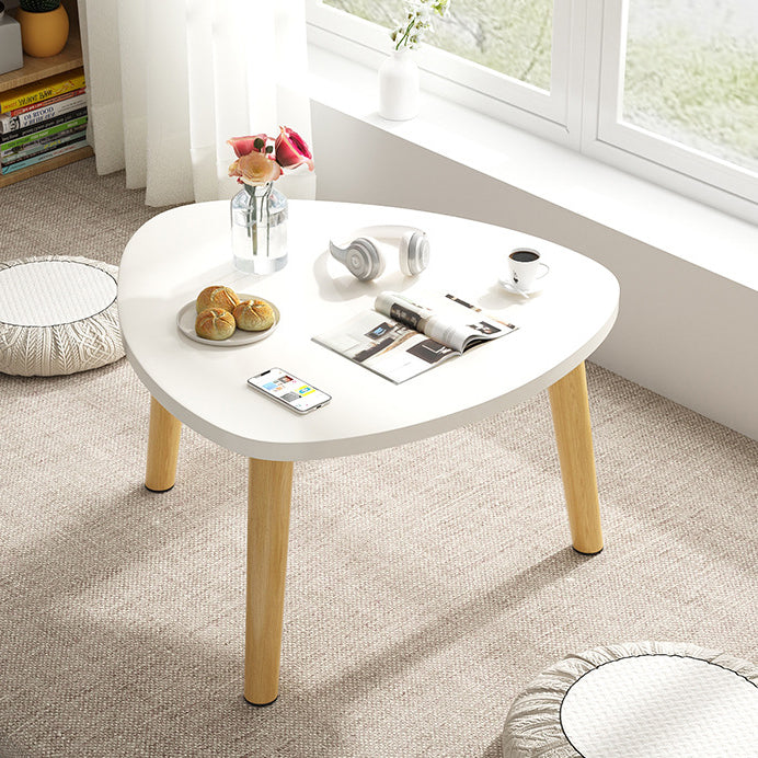 Minimalist Triangle Wood Tripod Coffee Table — Yellow