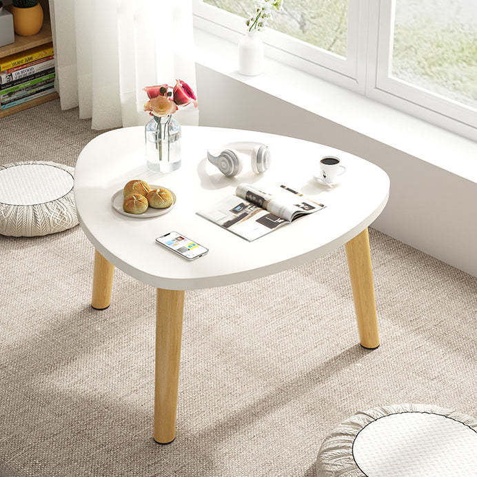 Minimalist Triangle Wood Tripod Coffee Table — Yellow
