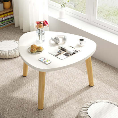 Minimalist Triangle Wood Tripod Coffee Table — Yellow