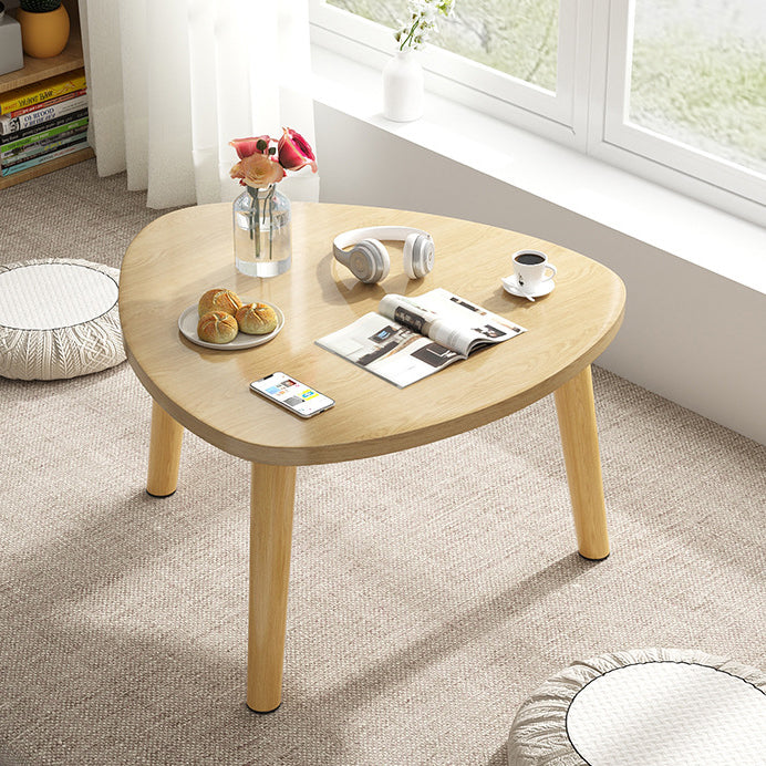 Minimalist Triangle Wood Tripod Coffee Table — White