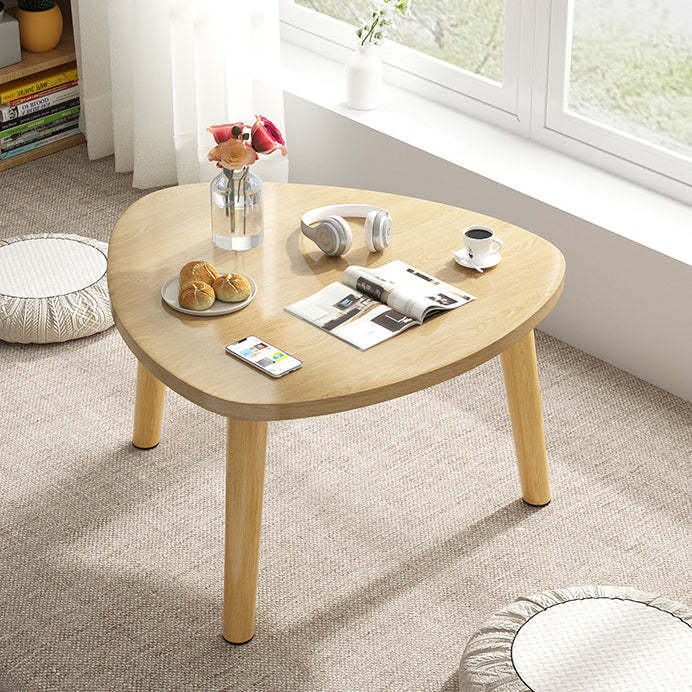 Minimalist Triangle Wood Tripod Coffee Table — White