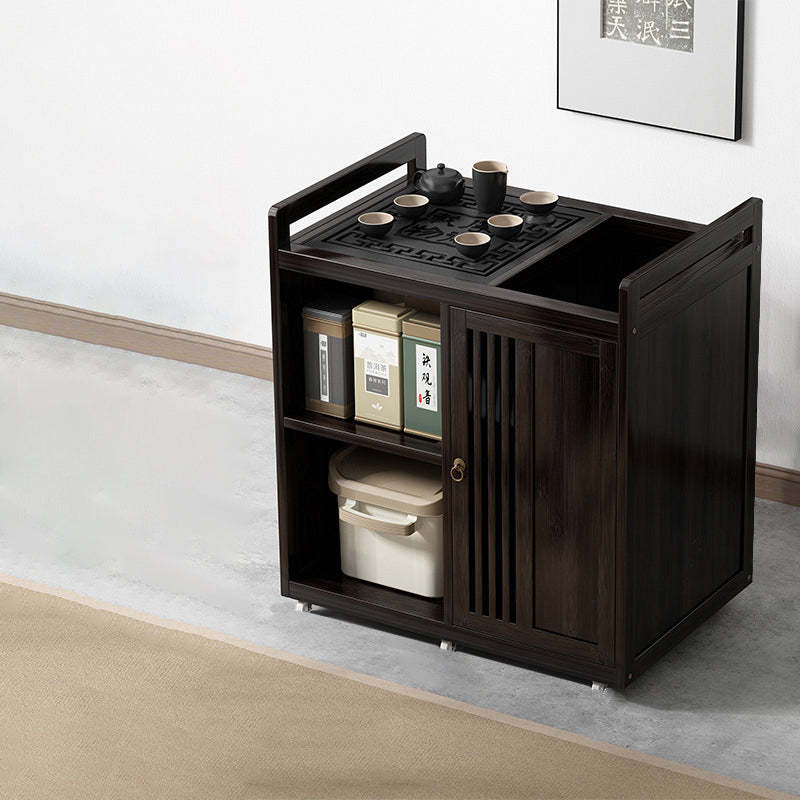 Chinese Bamboo Coffee Table 3-Cabinet — A