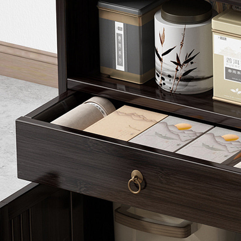 Chinese Bamboo Coffee Table 3-Cabinet