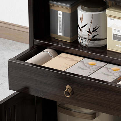 Chinese Bamboo Coffee Table 3-Cabinet