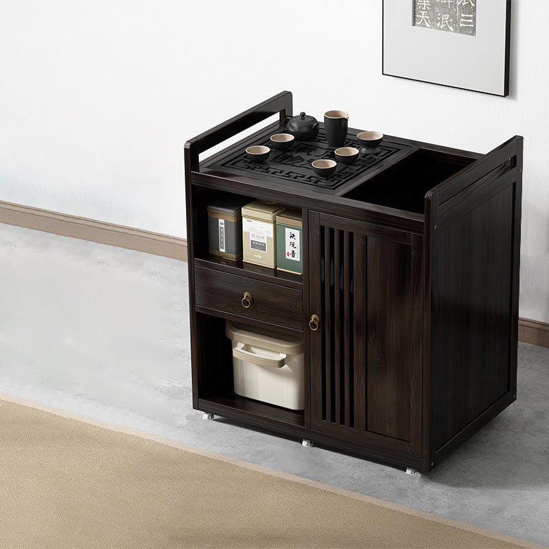 Chinese Bamboo Coffee Table 3-Cabinet — B