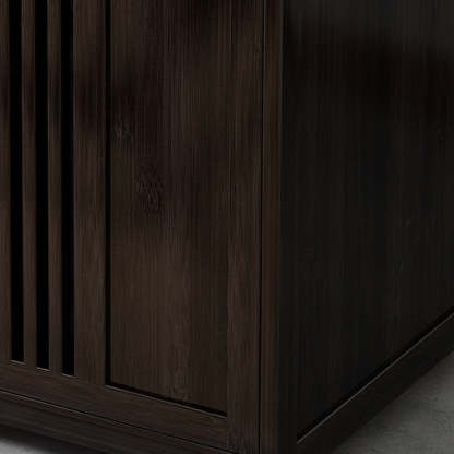 Chinese Bamboo Coffee Table 3-Cabinet