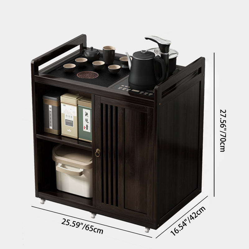 Chinese Bamboo Coffee Table 3-Cabinet