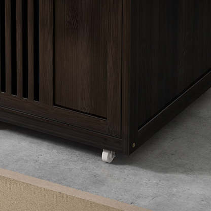 Chinese Bamboo Coffee Table 3-Cabinet