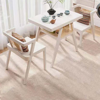 Scandinavian Solid Wood Coffee Table 1-Shelf — White