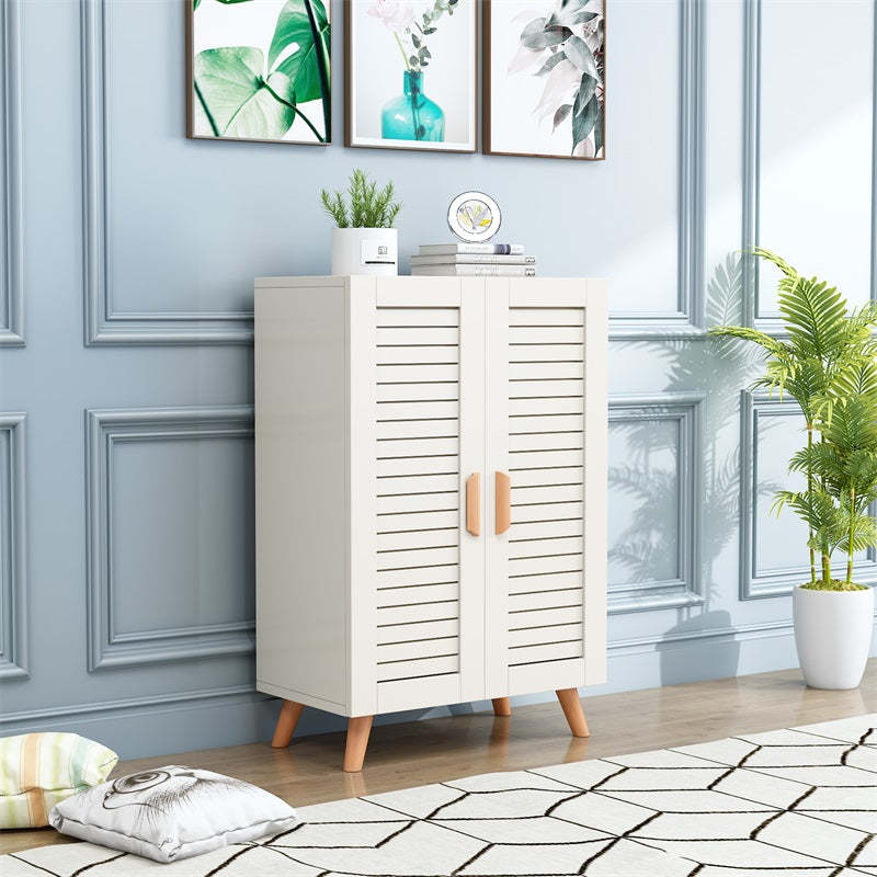 Scandinavian Wood Metal Shoe Storage