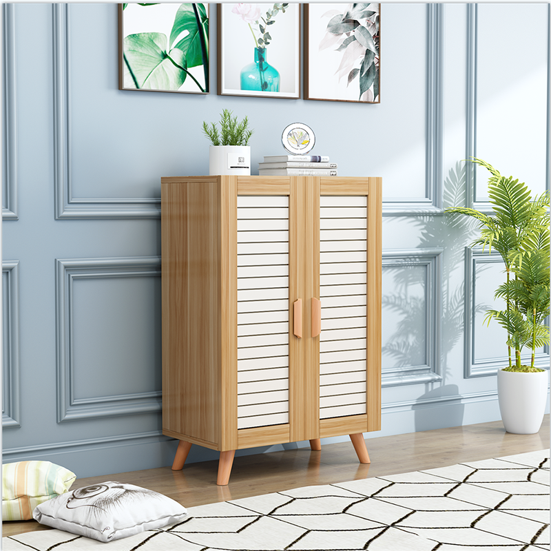Scandinavian Wood Metal Shoe Storage