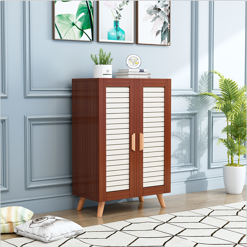 Scandinavian Wood Metal Shoe Storage