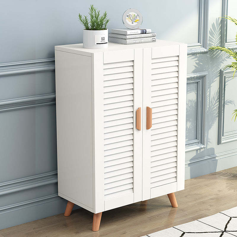 Scandinavian Wood Metal Shoe Storage — White