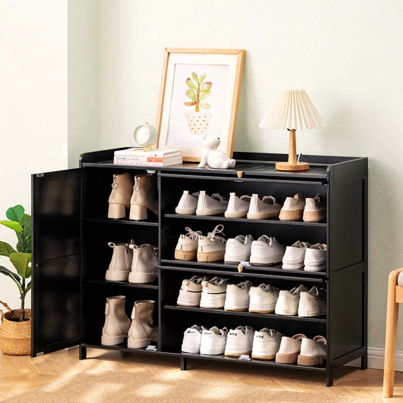 Minimalist Bamboo Plastic Glass Shoe Storage — B