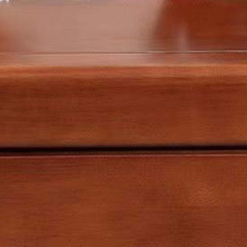 Minimalist Solid Wood Slab 2-Drawer Nightstand — Walnut Color