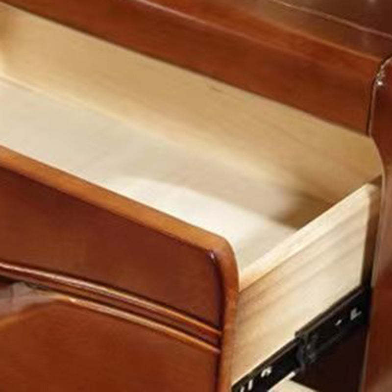 Minimalist Solid Wood Slab 2-Drawer Nightstand — White