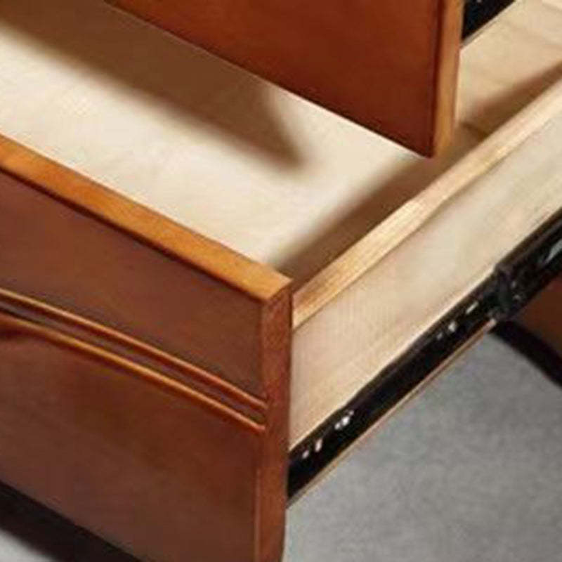 Minimalist Solid Wood Slab 2-Drawer Nightstand