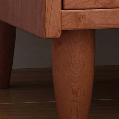 Vintage Rubberwood Rattan 1-Drawer Nightstand