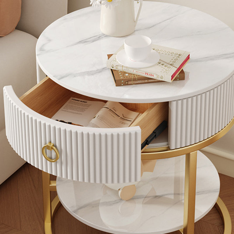 Scandinavian Rock Slab Steel Side Table — G - Large