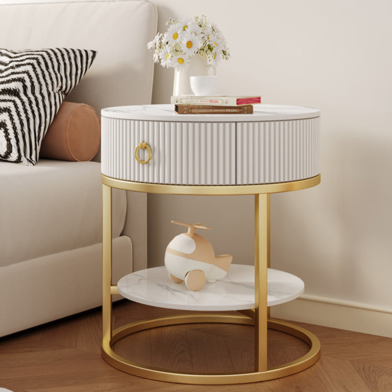 Scandinavian Rock Slab Steel Side Table — C - Small