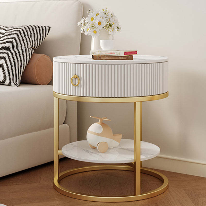 Scandinavian Rock Slab Steel Side Table — C - Small