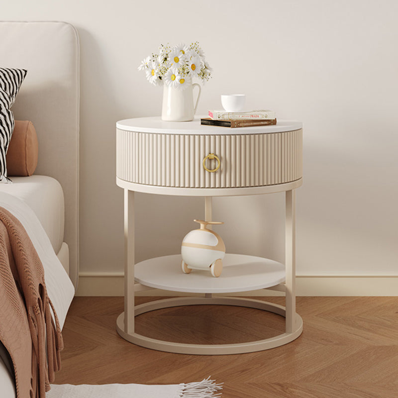 Scandinavian Rock Slab Steel Side Table