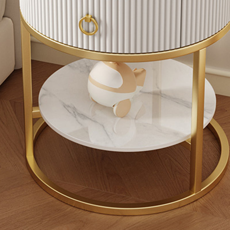 Scandinavian Rock Slab Steel Side Table — F - Small