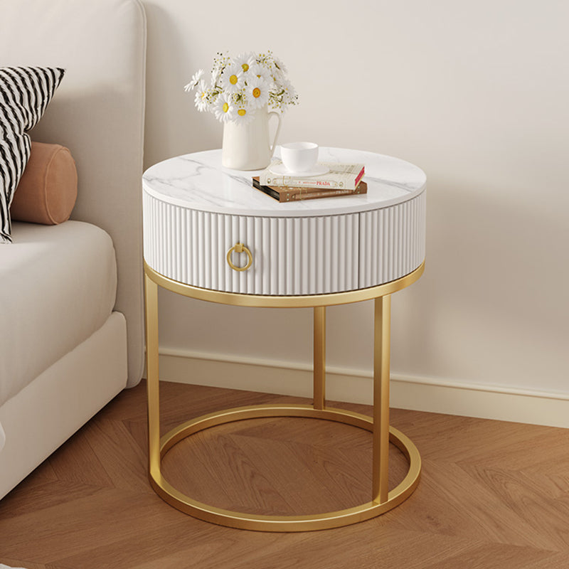 Scandinavian Rock Slab Steel Side Table