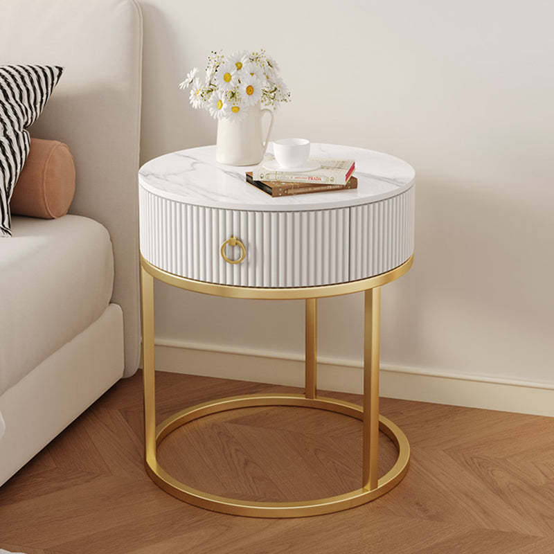 Scandinavian Rock Slab Steel Side Table
