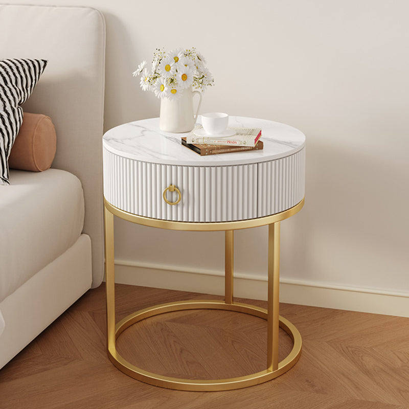 Scandinavian Rock Slab Steel Side Table