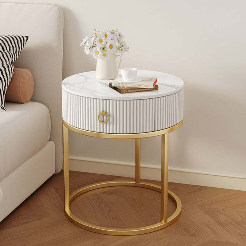 Scandinavian Rock Slab Steel Side Table