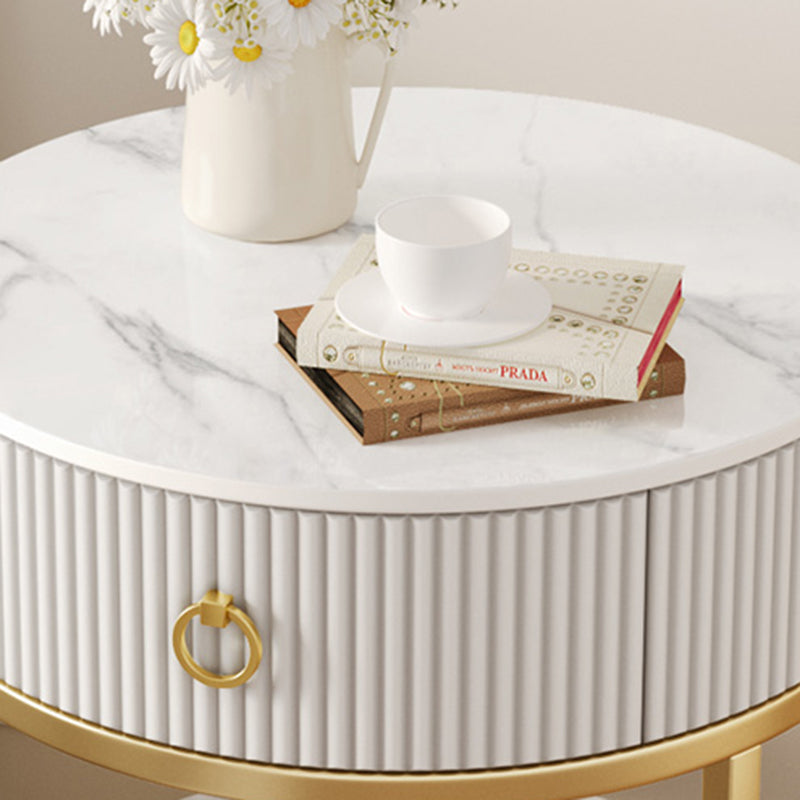 Scandinavian Rock Slab Steel Side Table — H - Large