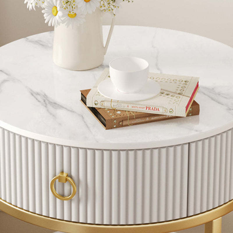 Scandinavian Rock Slab Steel Side Table — H - Large