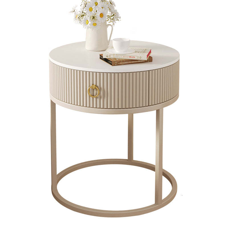 Scandinavian Rock Slab Steel Side Table